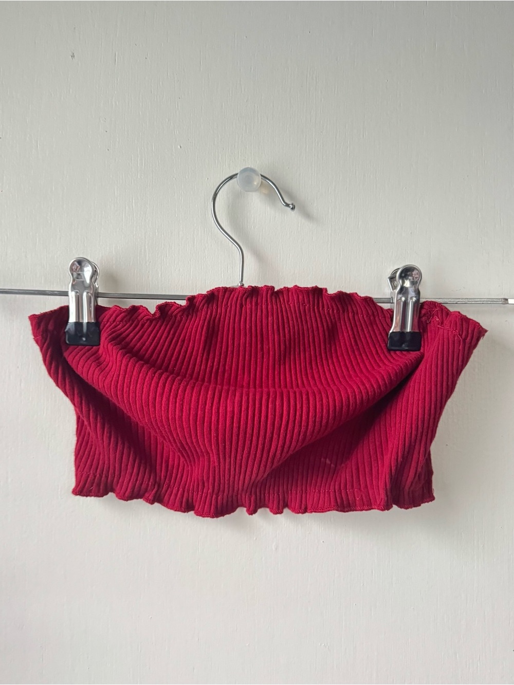 Red/maroon colored bandeau crop top size small